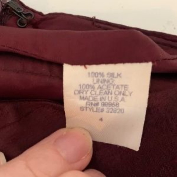 Grad Or Prom! Shoshanna 100% Silk, Fully Lined, Burgundy Strapless Dress - Picture 5 of 9